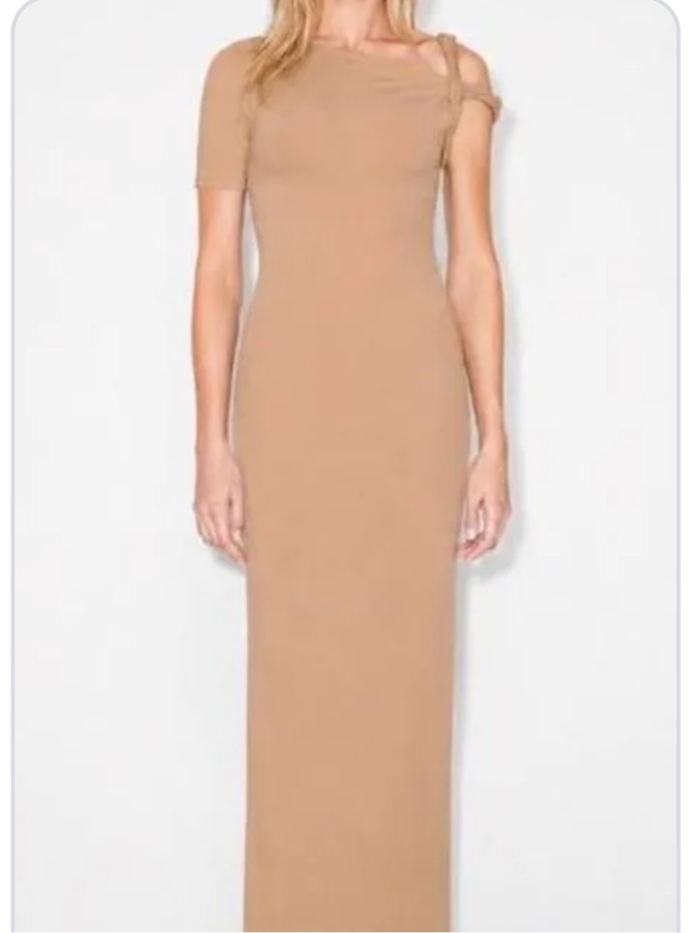 Khy One-Shoulder Maxi Dress in Camel Tan